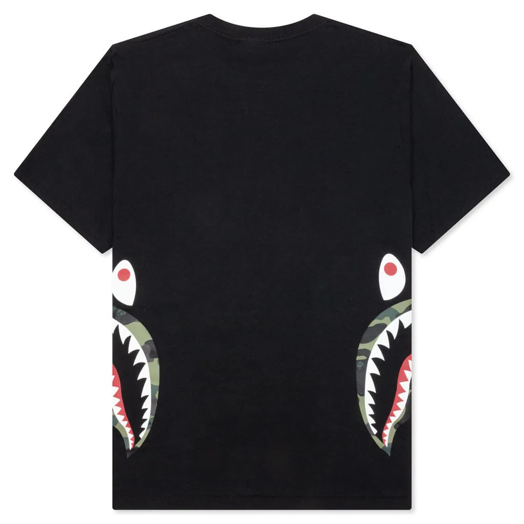 1st Camo Side Shark Tee - Black/Green