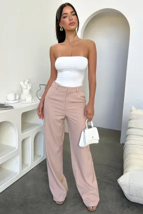 Alaric High Rise Pants - Beige