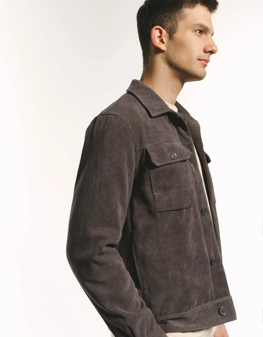 Button Up Straight Padded Coat