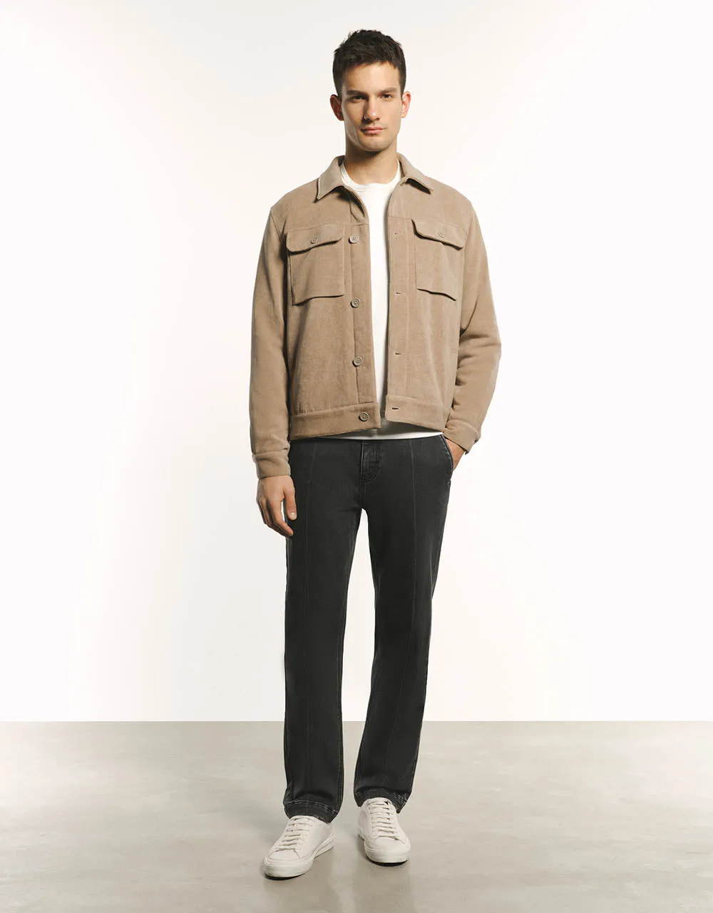 Button Up Straight Padded Coat