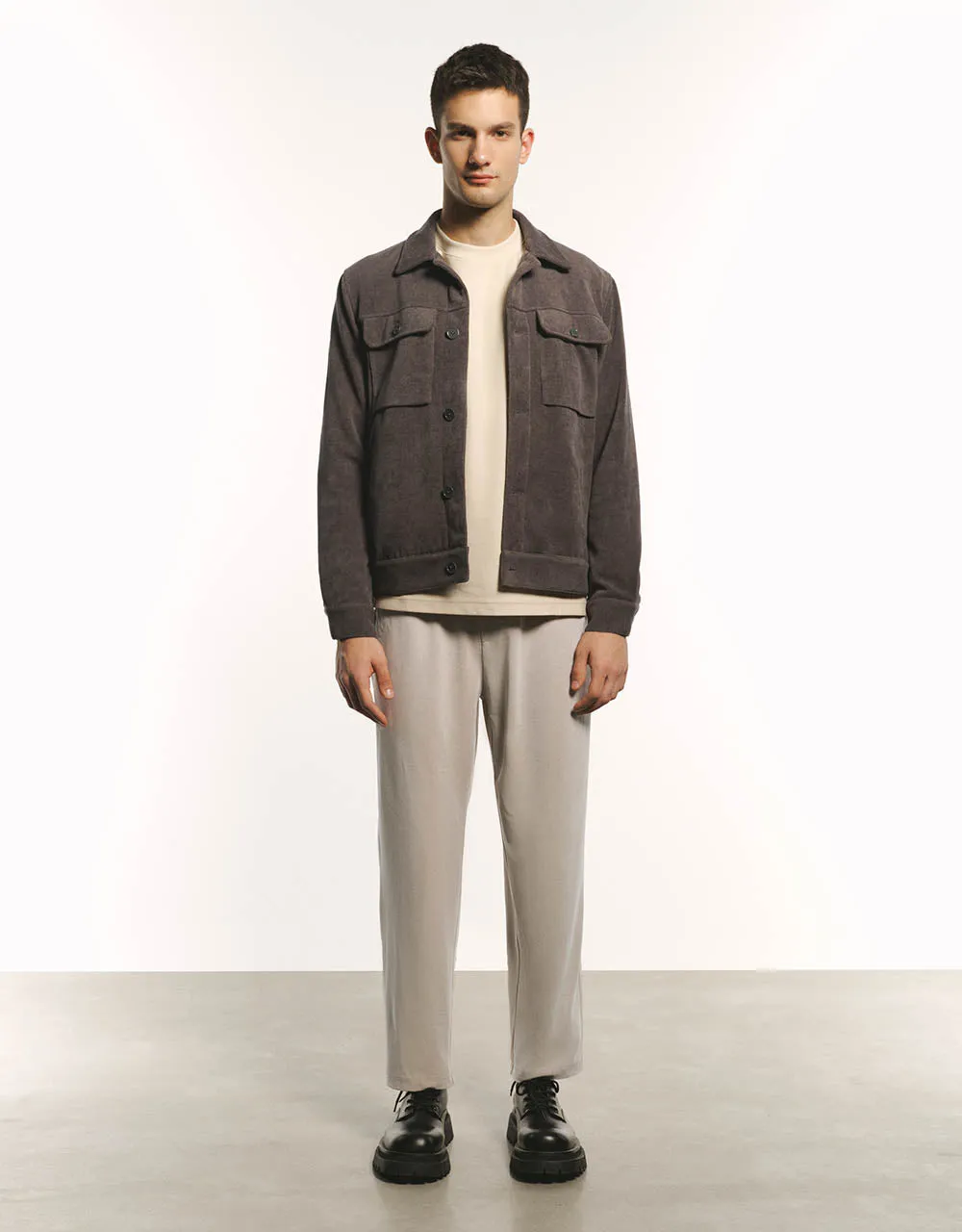 Button Up Straight Padded Coat