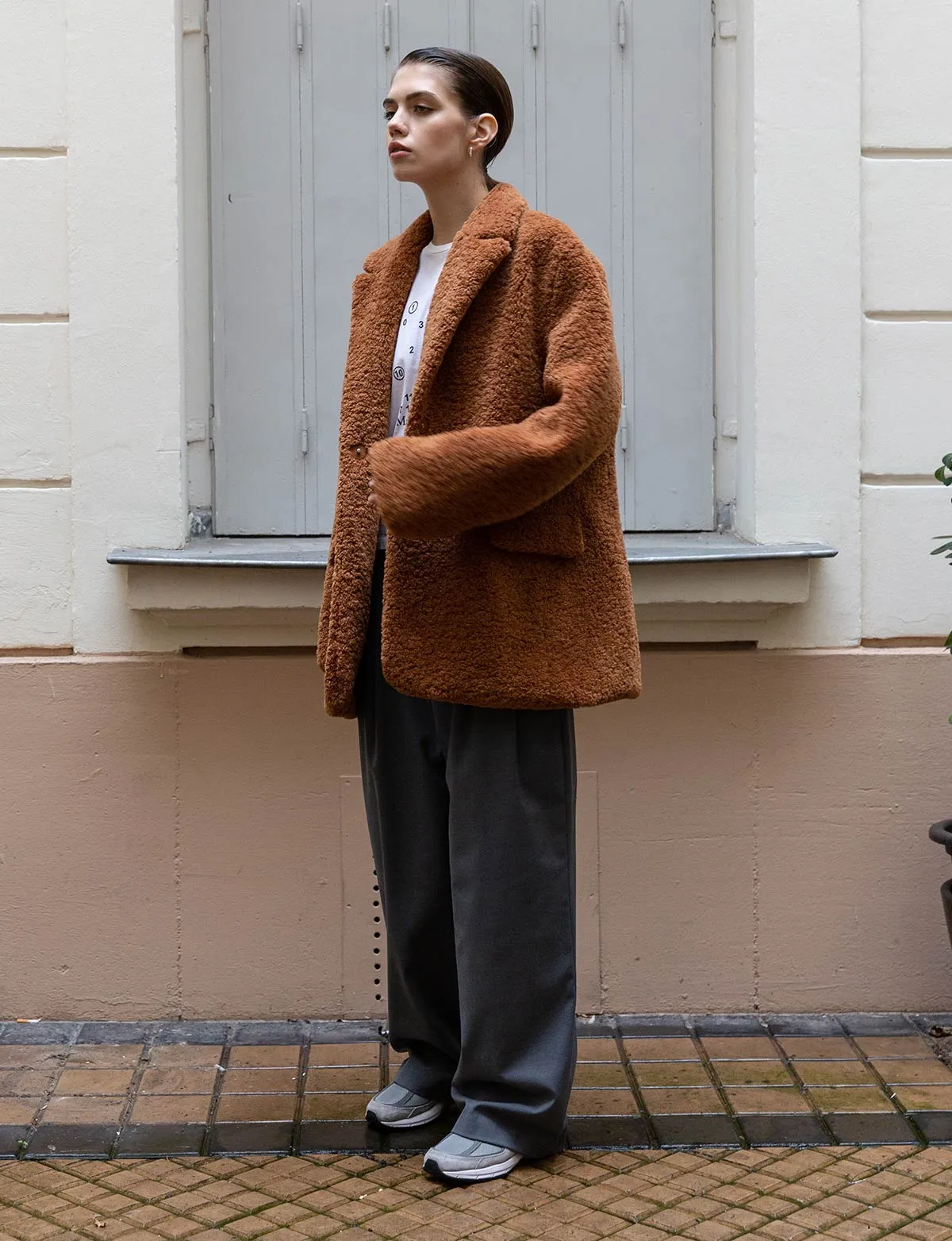 Camel Faux Fur Coat