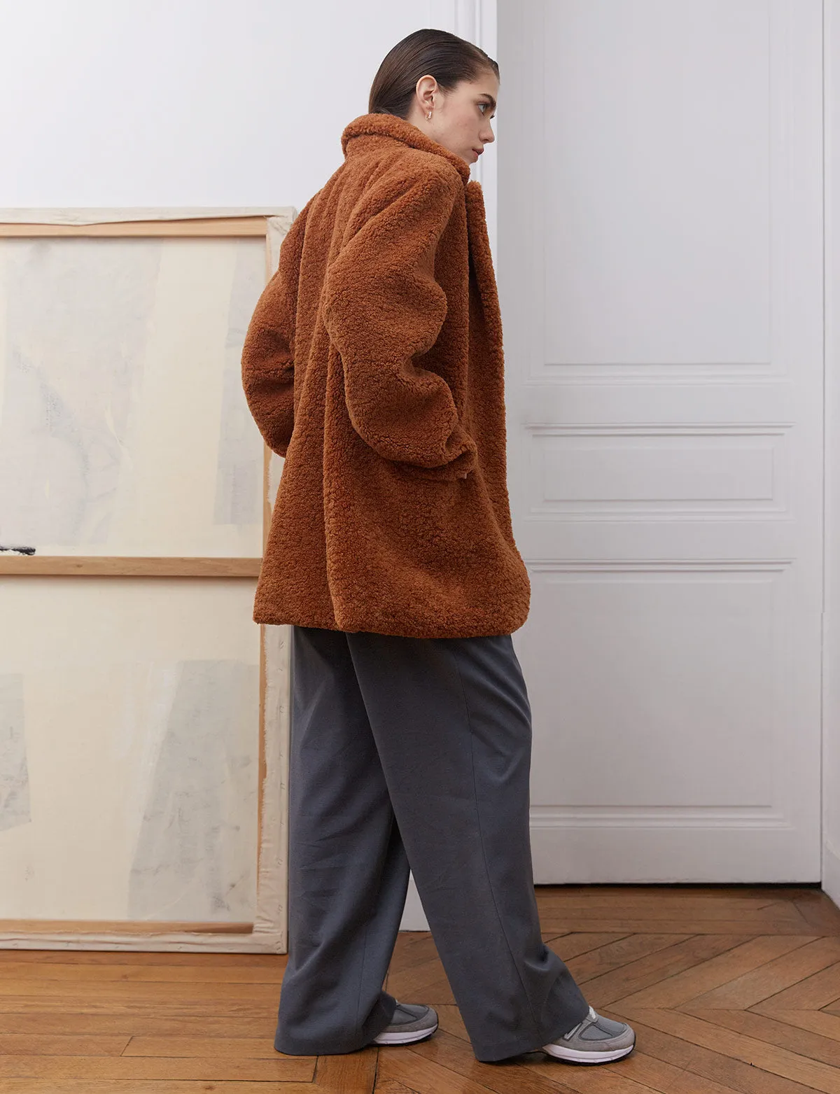 Camel Faux Fur Coat
