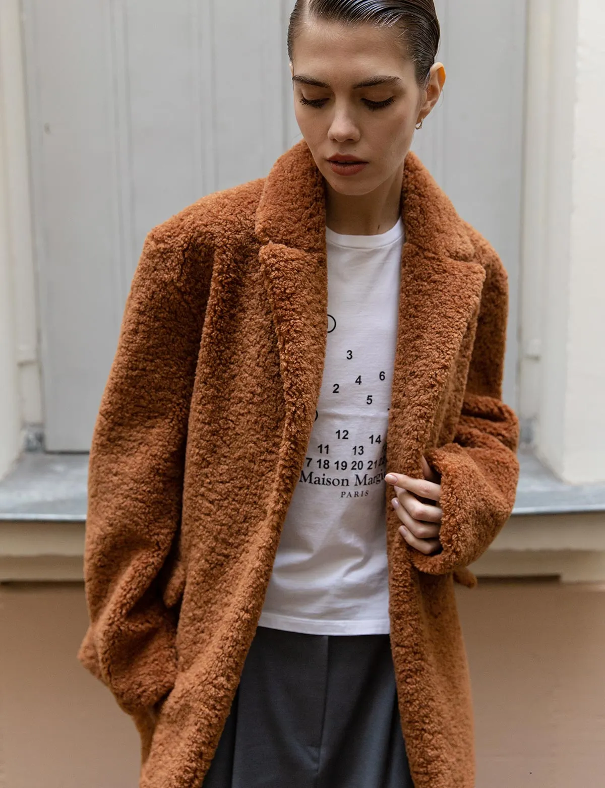 Camel Faux Fur Coat