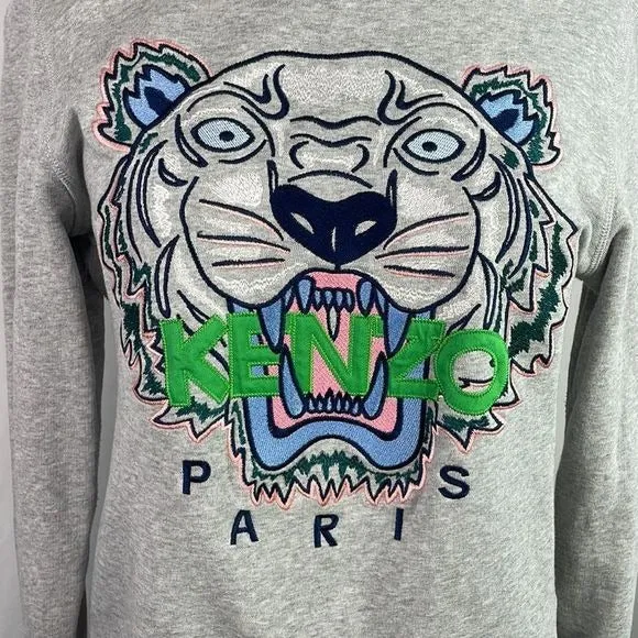 KenzoGreyTiger Face Sweatshirt
