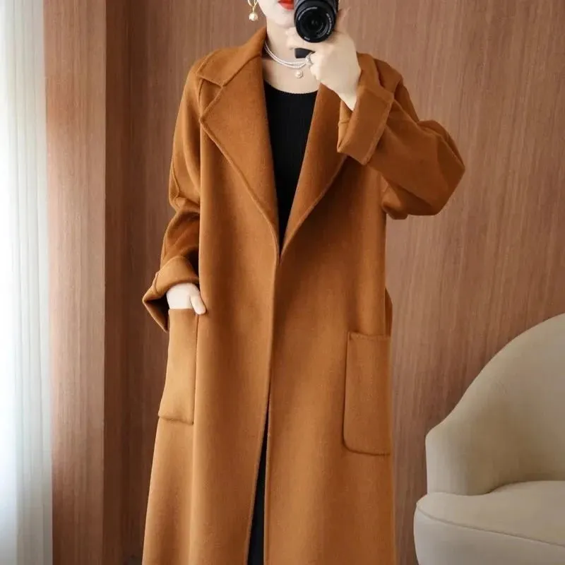 LUXWOMAN 100% Wool Autumn/Winter Cashmere Coat with Belt