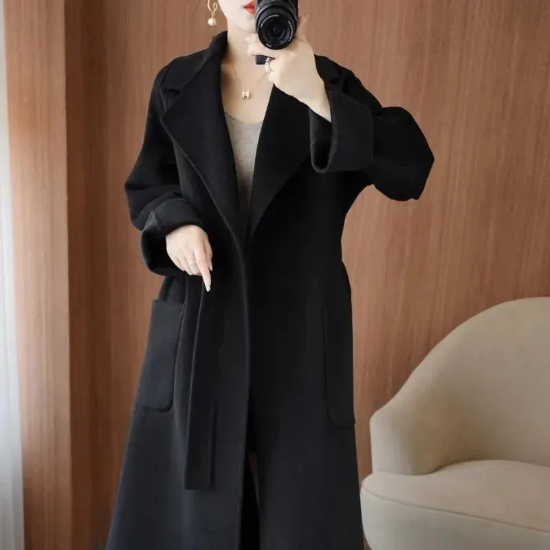 LUXWOMAN 100% Wool Autumn/Winter Cashmere Coat with Belt