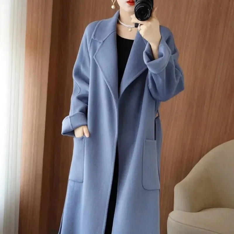 LUXWOMAN 100% Wool Autumn/Winter Cashmere Coat with Belt
