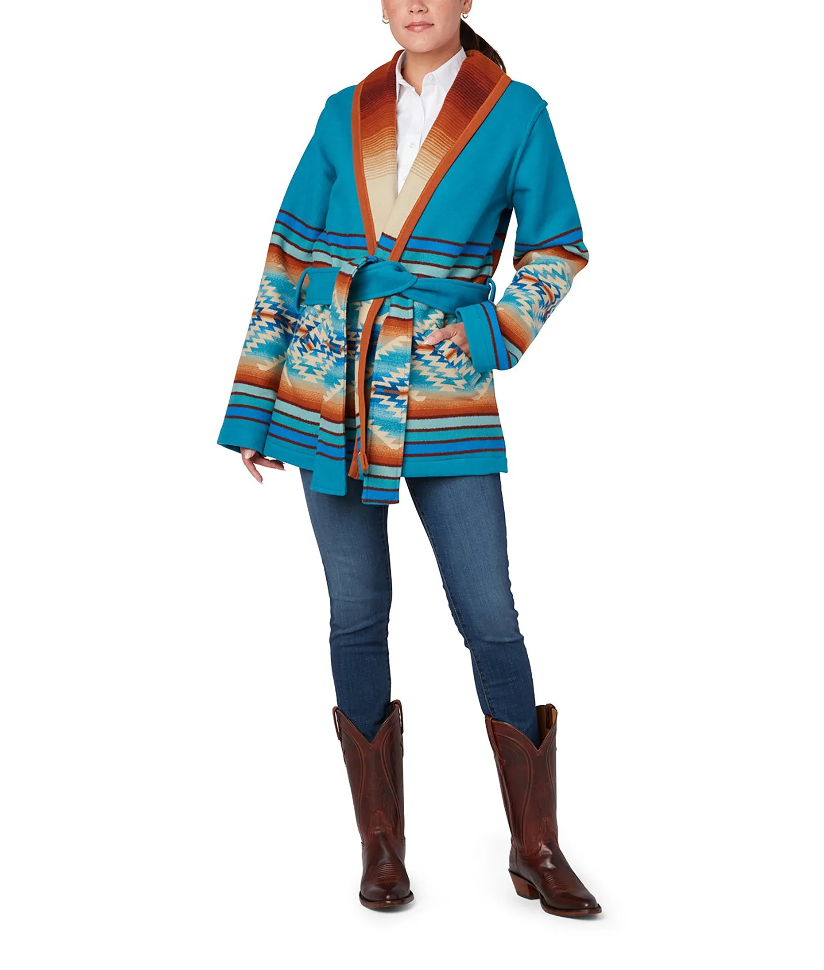 Pagosa Springs Wrap Coat :: Blue
