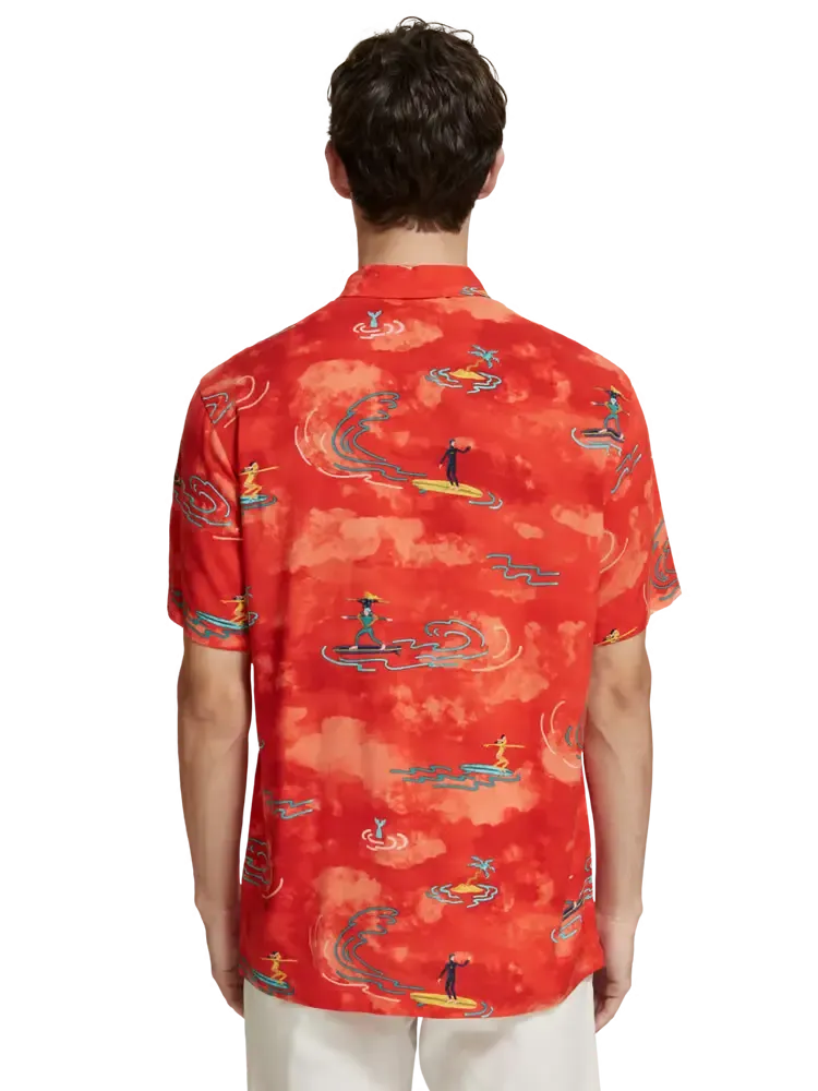 SCOTCH & SODA All Over Printed Viscose Short Sleeve Shirt