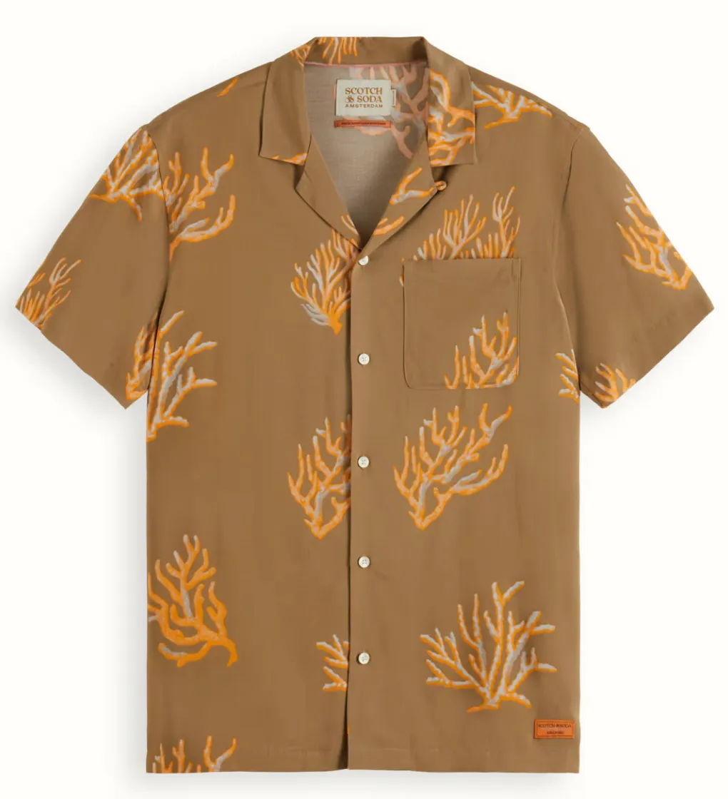 SCOTCH & SODA All Over Printed Viscose Short Sleeve Shirt