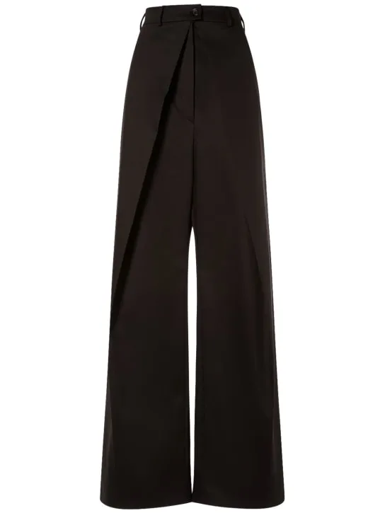 Sportmax   Fanfara cotton twill wide leg pants 