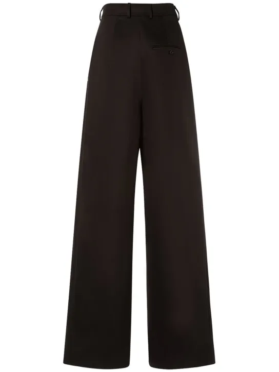 Sportmax   Fanfara cotton twill wide leg pants 