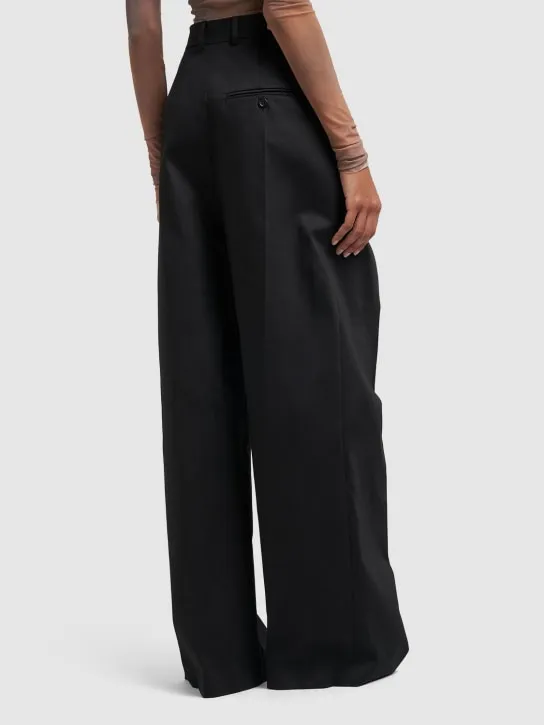 Sportmax   Fanfara cotton twill wide leg pants 