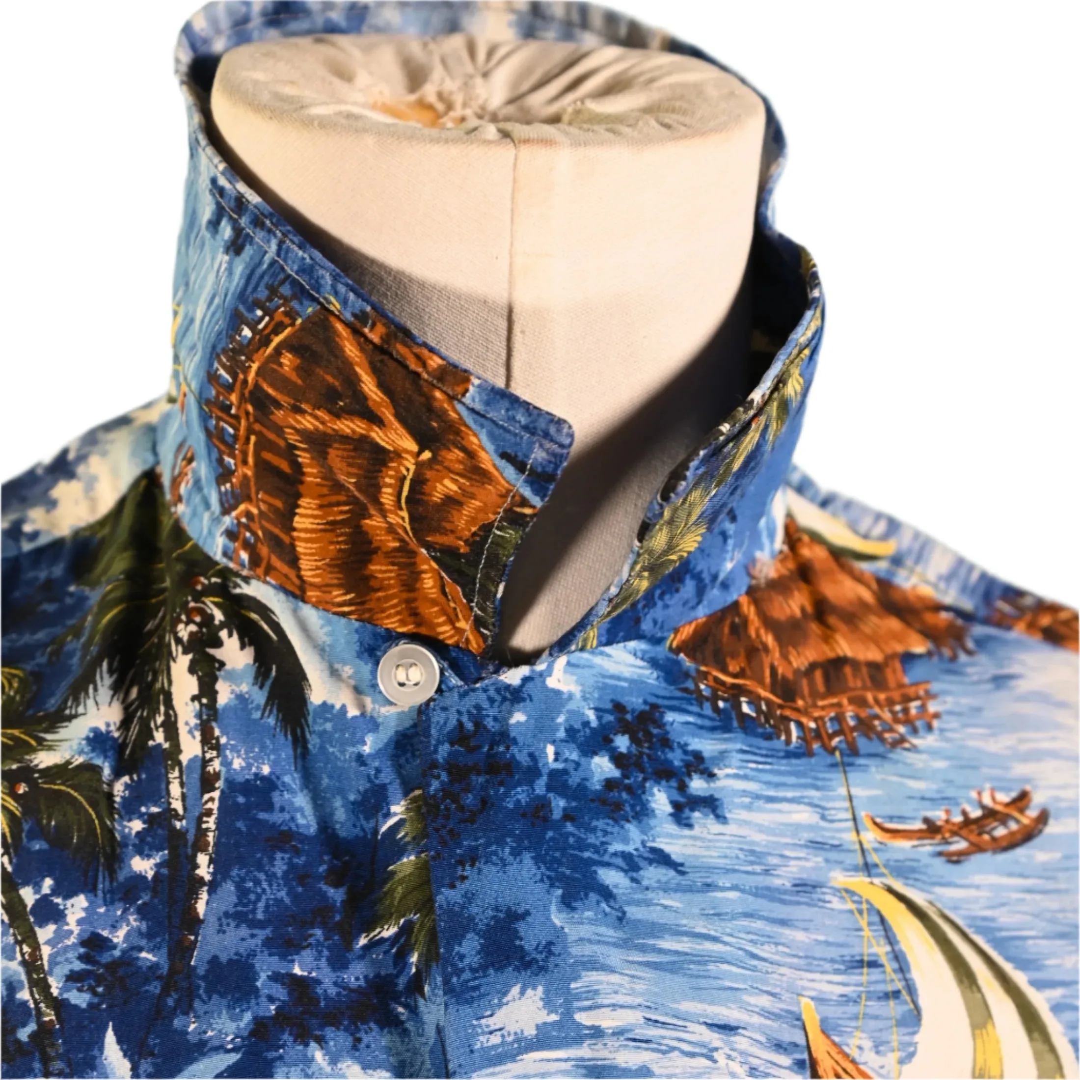 Sports Wear Vintage 50s Rayon Hawaiian Shirt, Made in Japan L