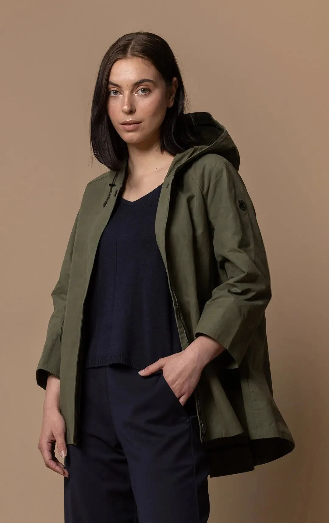 WAXED COTTON SWING SHELL
